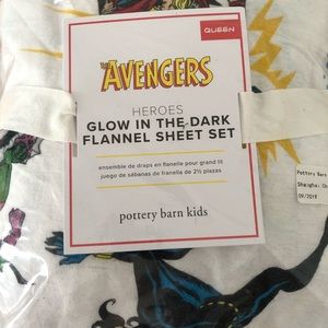 Pottery Barn Kids Queen Glow in Dark Flannel Sheet